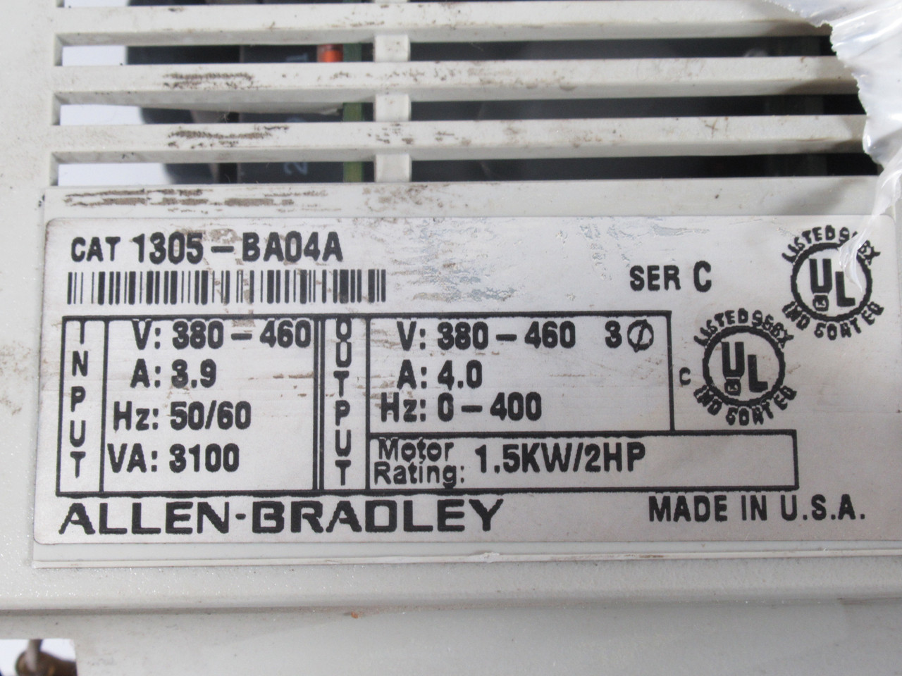 Allen-Bradley 1305-BA04A AC Drive 2HP 3ph 380-460V 4A 0-400Hz ! AS IS !