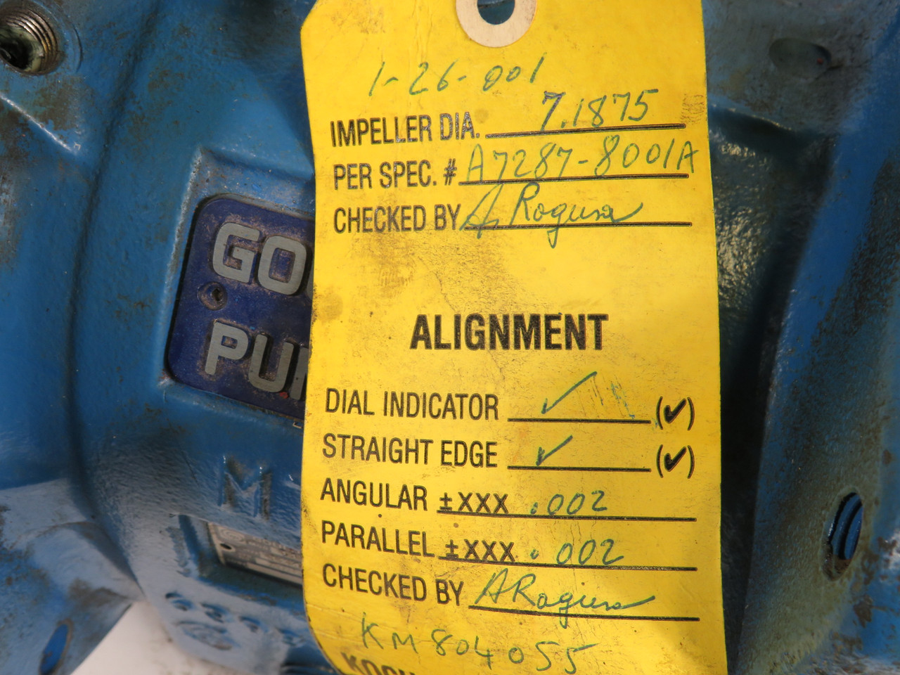 Goulds Pumps 3196 MTX Centrifugal Pump Size 3x4-7 USED