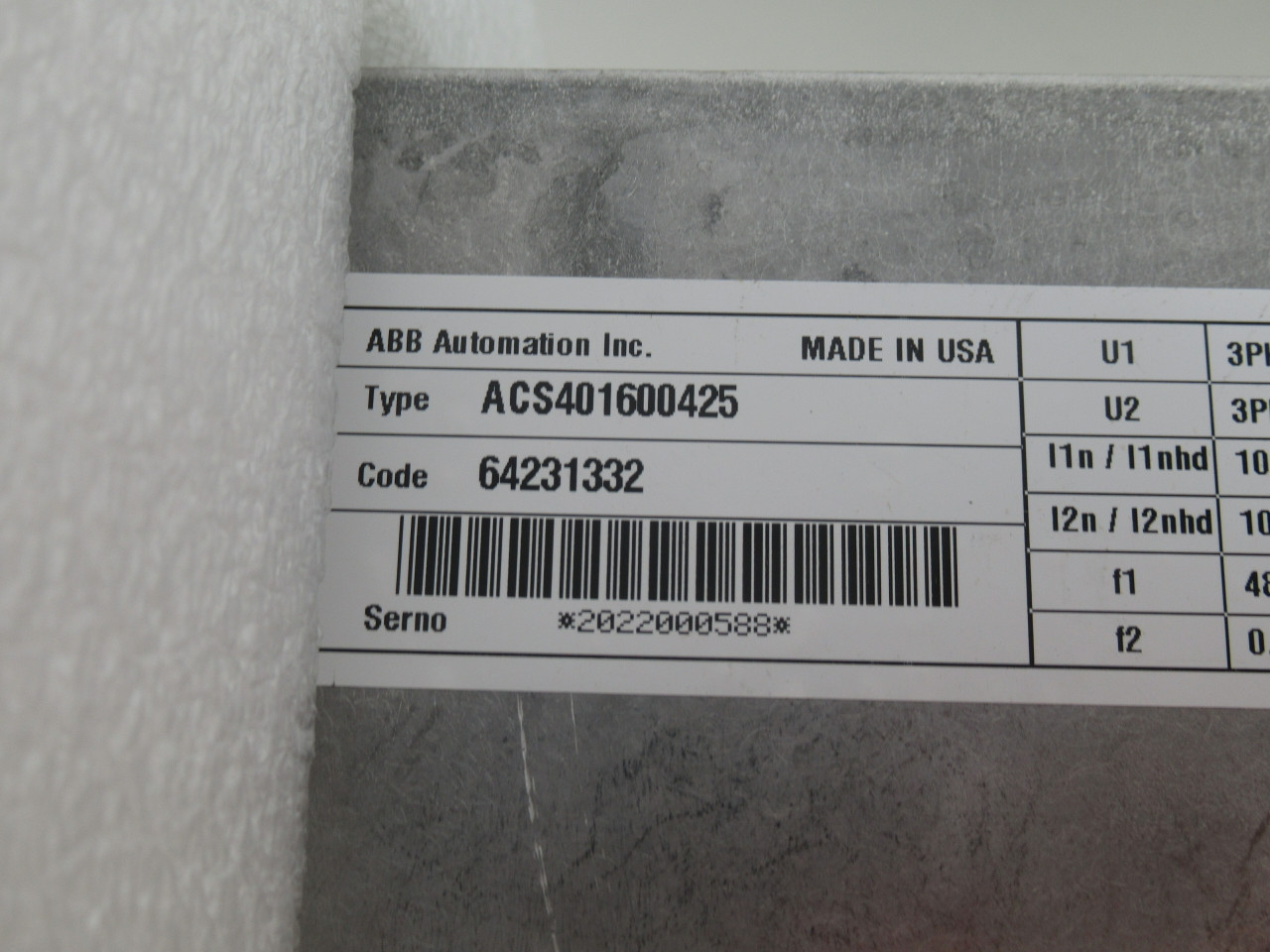 ABB ACS401600425 AC Drive 3ph 0-240V 10.6/7.5A 0-250Hz ! NEW !