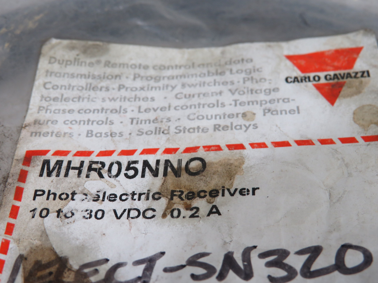 Carlo Gavazzi MHR05NNO Through-Beam Sensor 10-30VDC 0.2A 5m Sensing ! NWB !