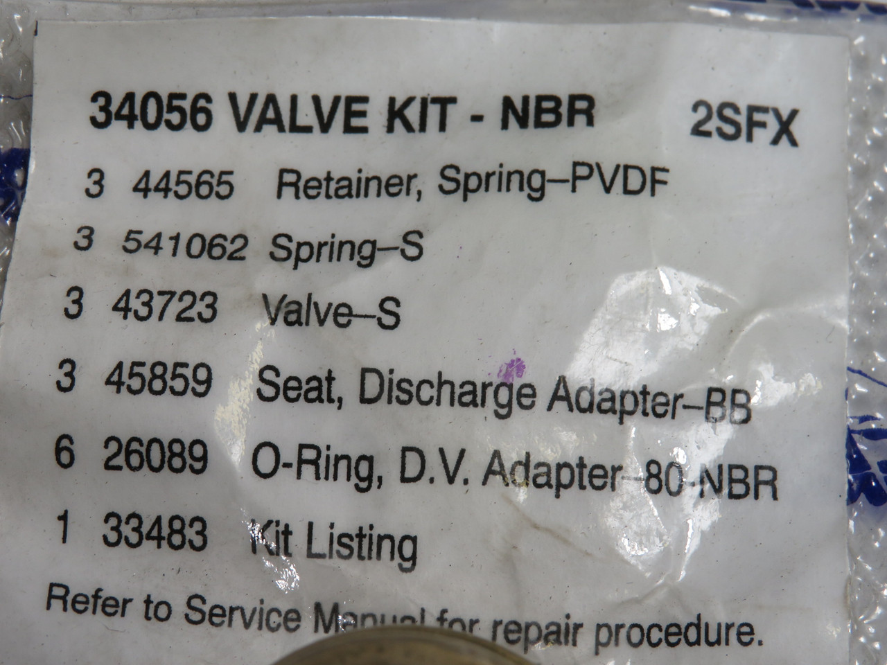 CAT Pumps 34056 Valve Kit for 2SFX Pump ! NWB !
