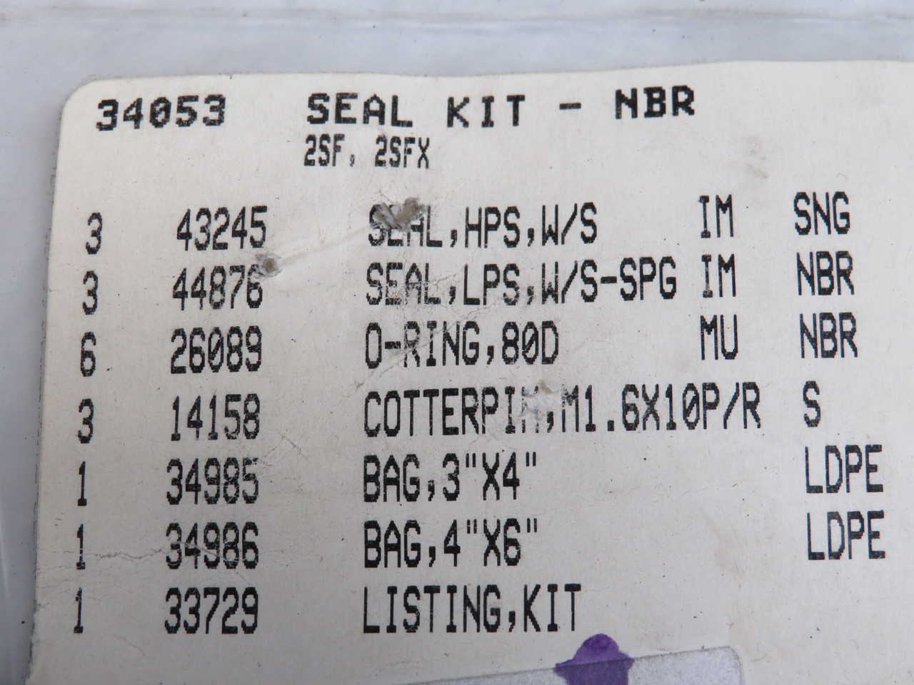 CAT Pumps 34053 Seal Kit for 2SF, 2SFX Pumps ! NWB !