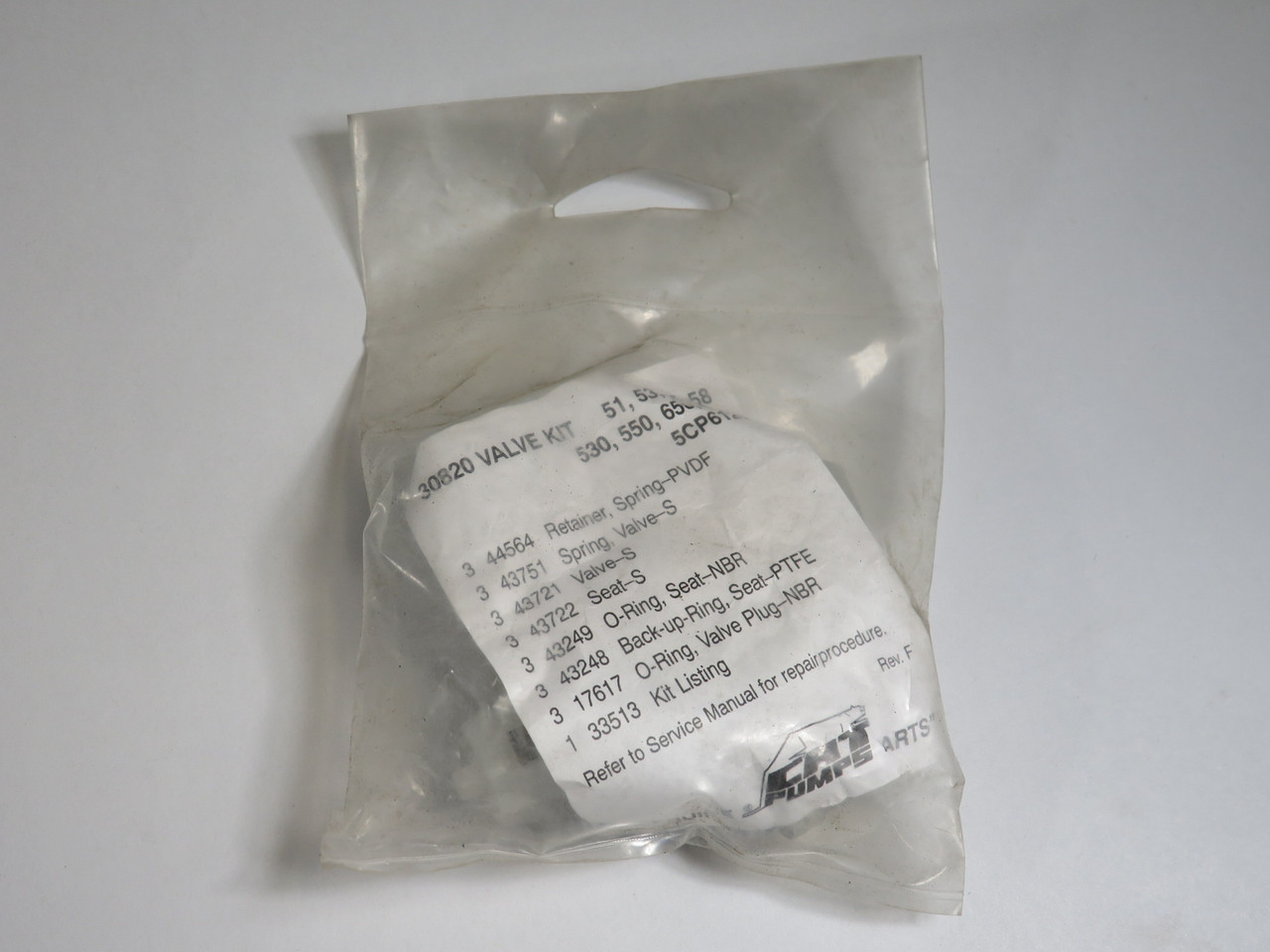 CAT Pumps 30820 Valve Kit for 51/53/55/58/530/550/650/660/5CP6120 Pumps ! NWB !