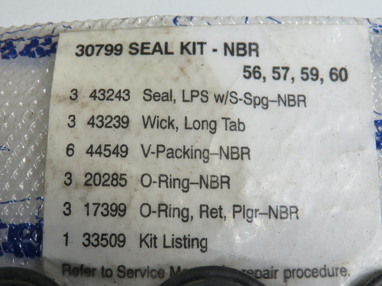 CAT Pumps 30799 Seal Kit for 56, 57, 59, 60 Pumps ! NWB !