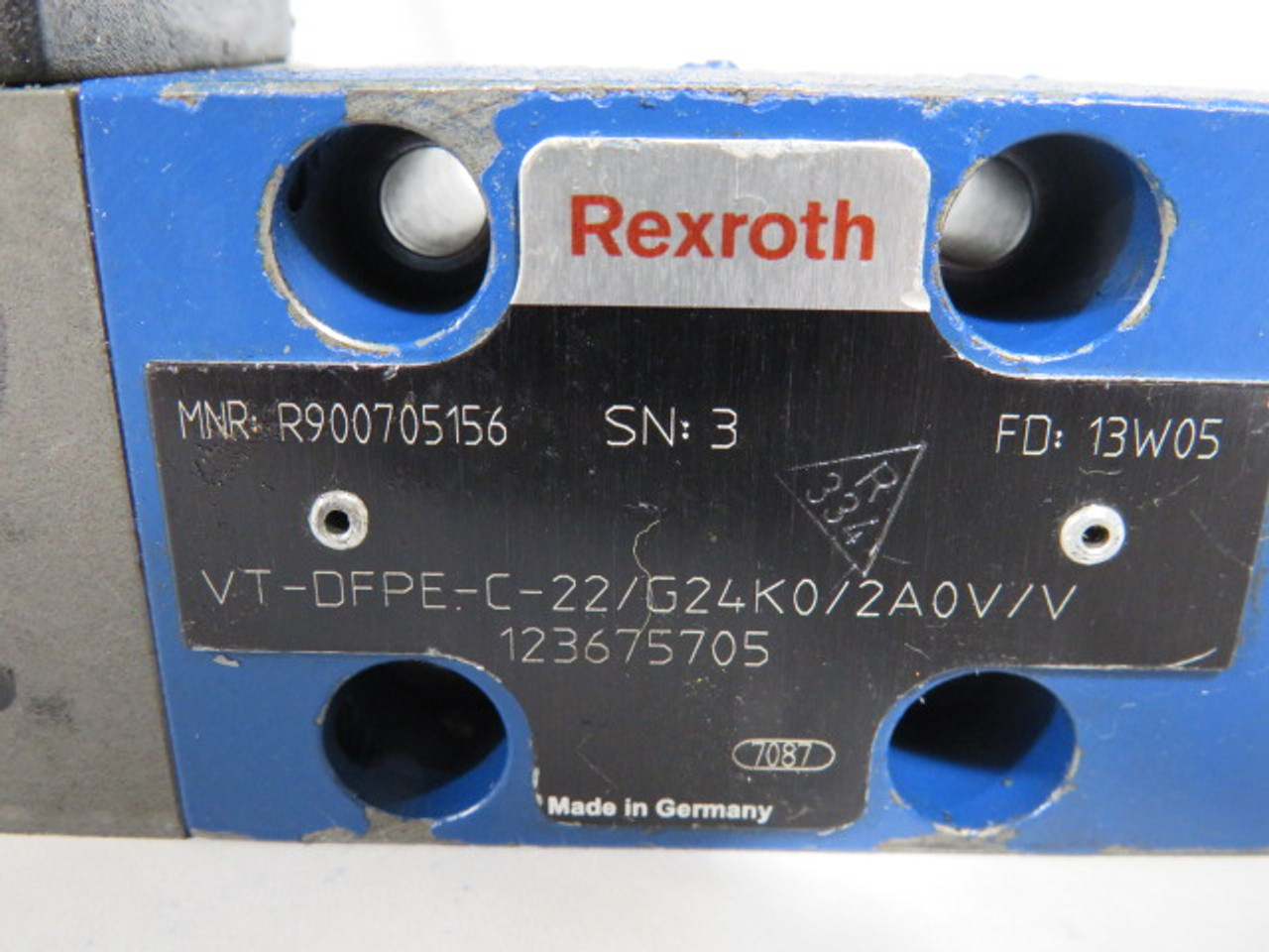 Rexroth VT-DFPE-C-22/G24K0/2AOV/V Proportional Control Valve 24VDC USED