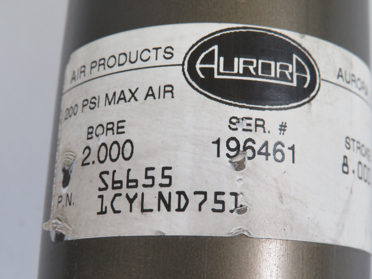 Aurora S6655 Air Cylinder 1CYLND751 2" Bore 8" Stroke SHELF WEAR ! NOP !