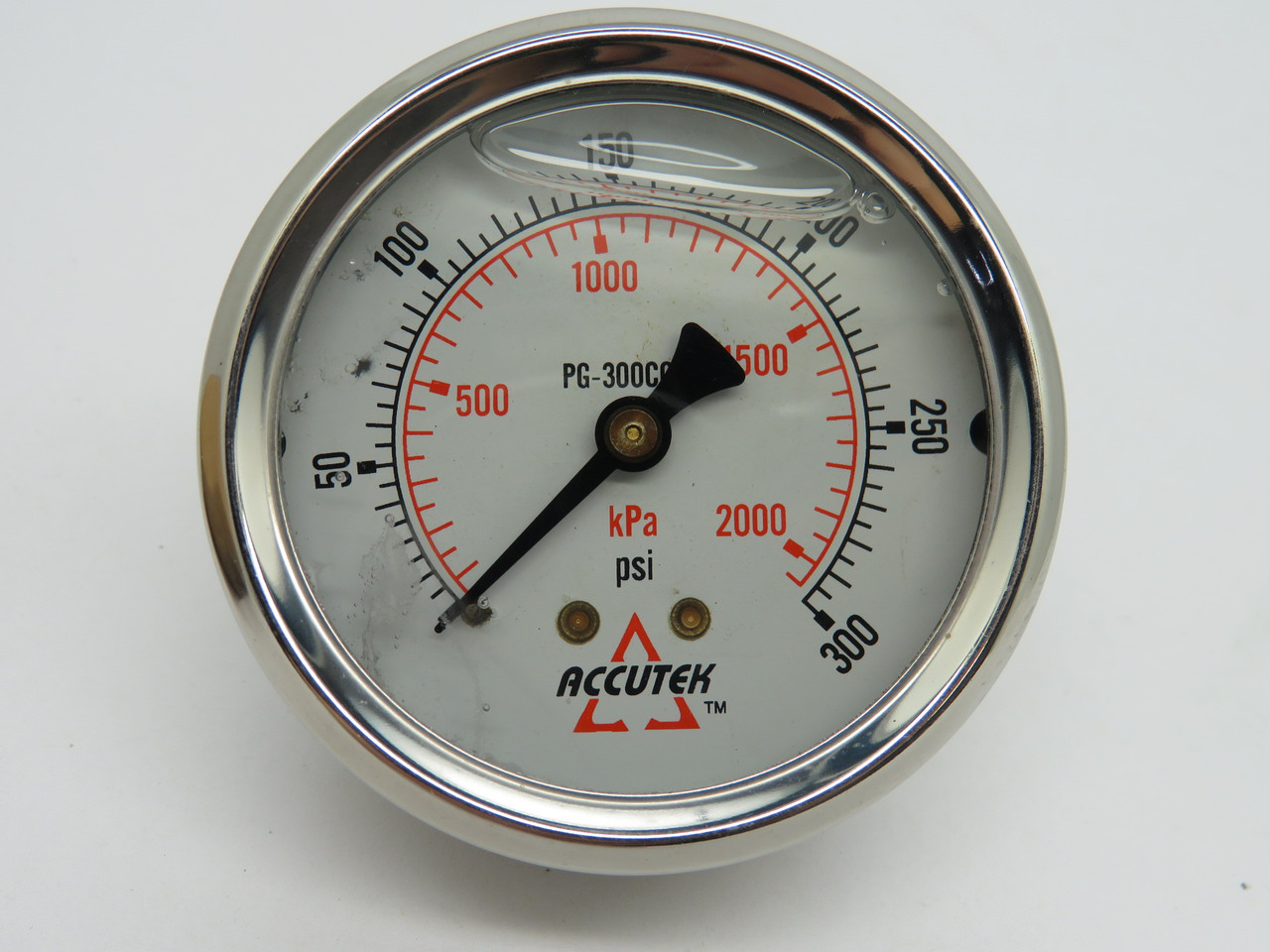 Accutek PG-300CG25 Liquid Filled Gauge 0-300psi 2.5" D 1/4" NPT CBM ! NEW !