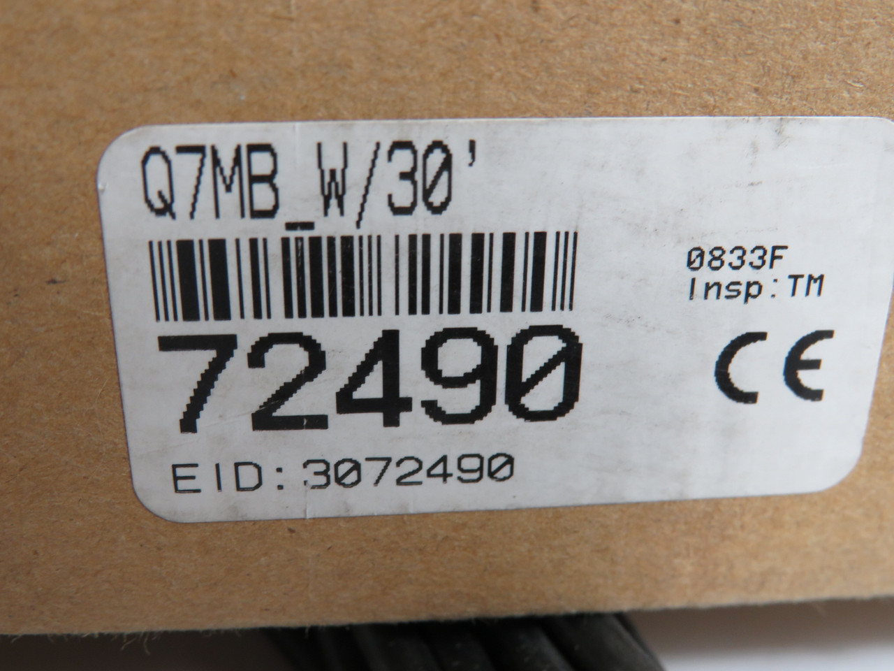 Banner 72490 Flat-Pak Sensor 10-30VDC 30' Cable Q7MB-W/30 ! NEW !