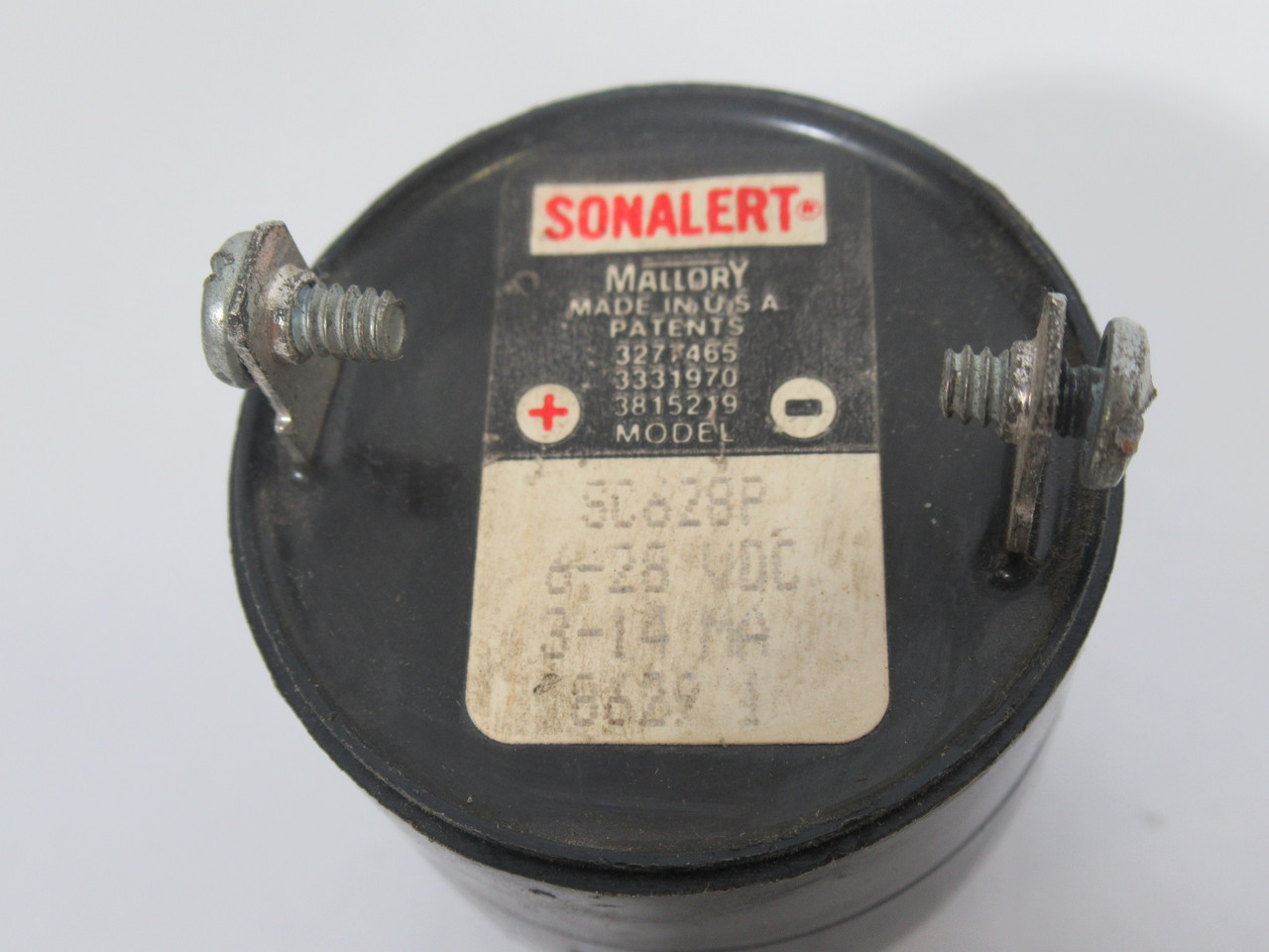 Mallory SC628P Sonalert Audio Indicator 6-28VDC 3-14mA 89dBA 2.9kHz USED