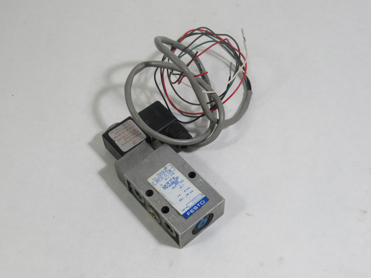 Festo 9982 MFH-5-1/8 Solenoid Valve 5/2 Way C/W MSFW-120/60-CS USED