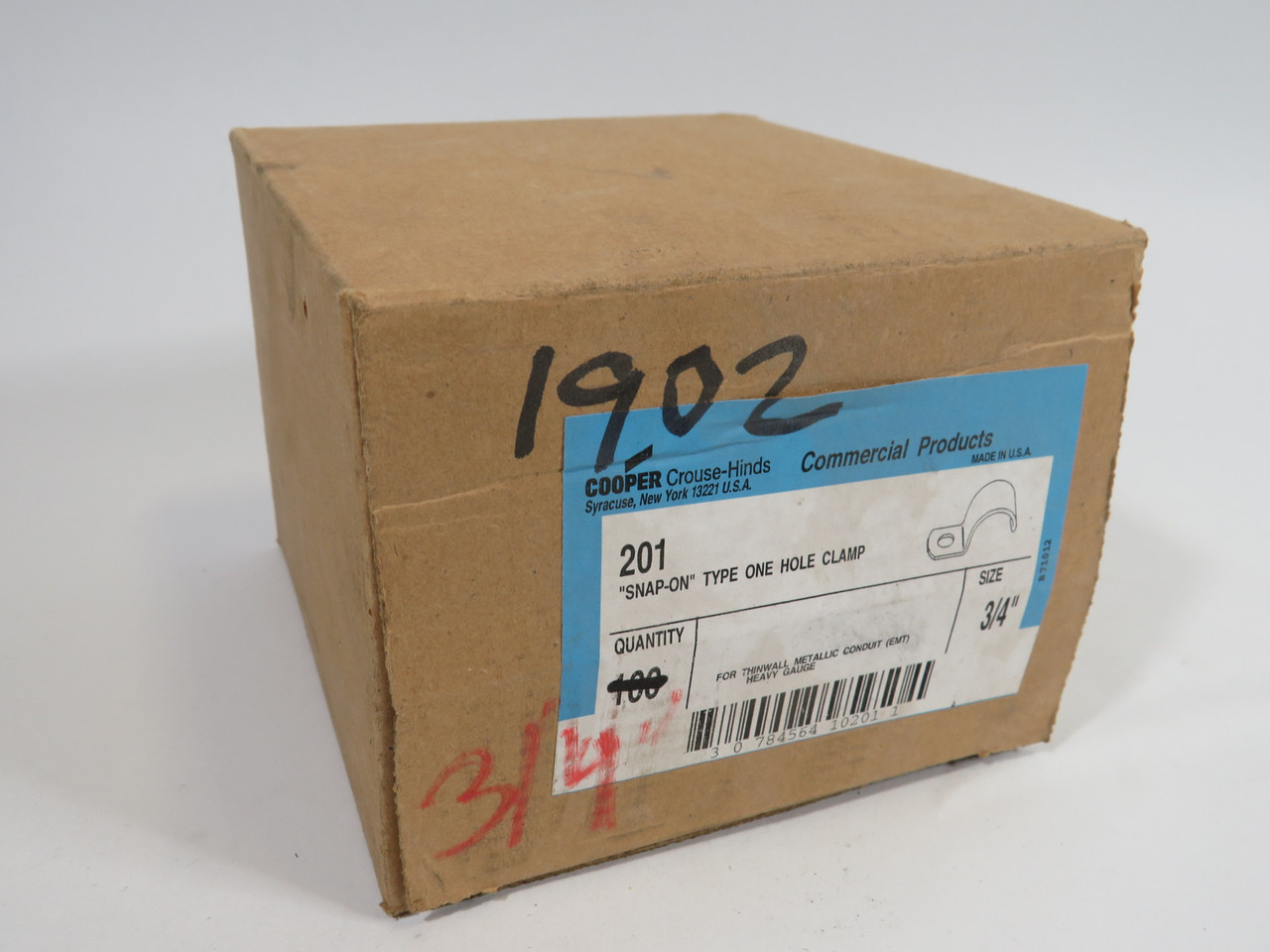Crouse-Hinds 201 1-Hole EMT Clamp 3/4" Lot of 46 NEW