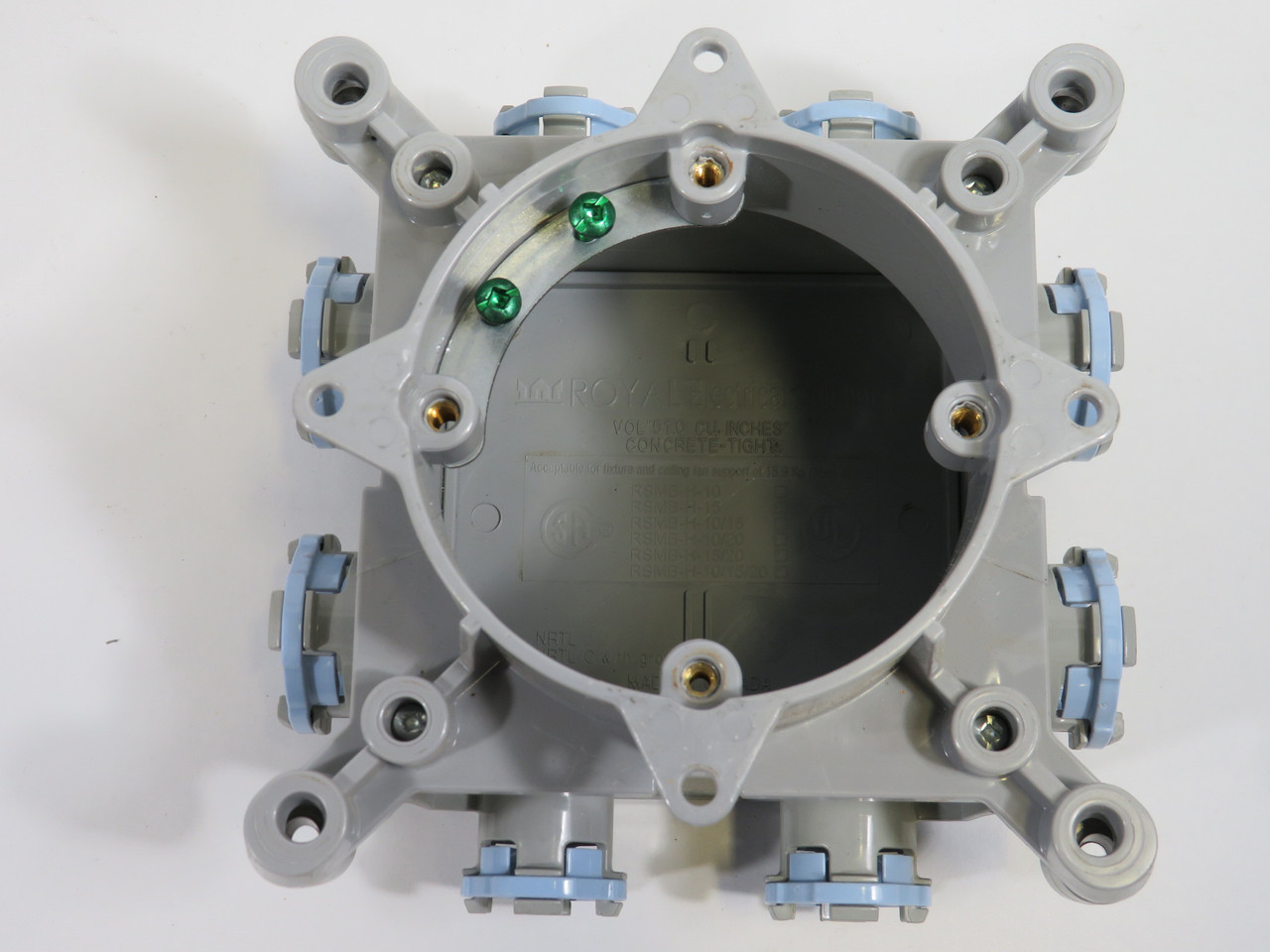 Royal RSMB-H-10/15 ENT Slab Box w/Hub Extensions 4x4" Box 1/2" 3/4" Hubs ! NOP !