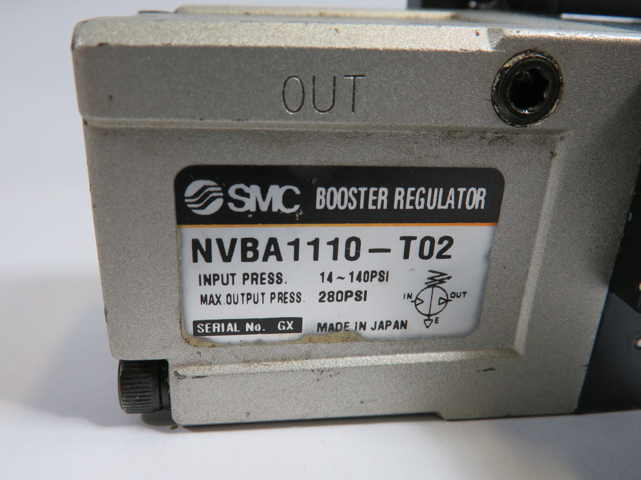 SMC NVBA1110-T02 VBA Booster Regulator 14-140psi/280psi USED