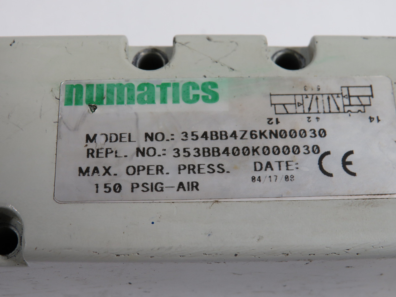 Numatics 353BB400K000030 Solenoid Valve 110-120V 50/60Hz SHELF WEAR USED
