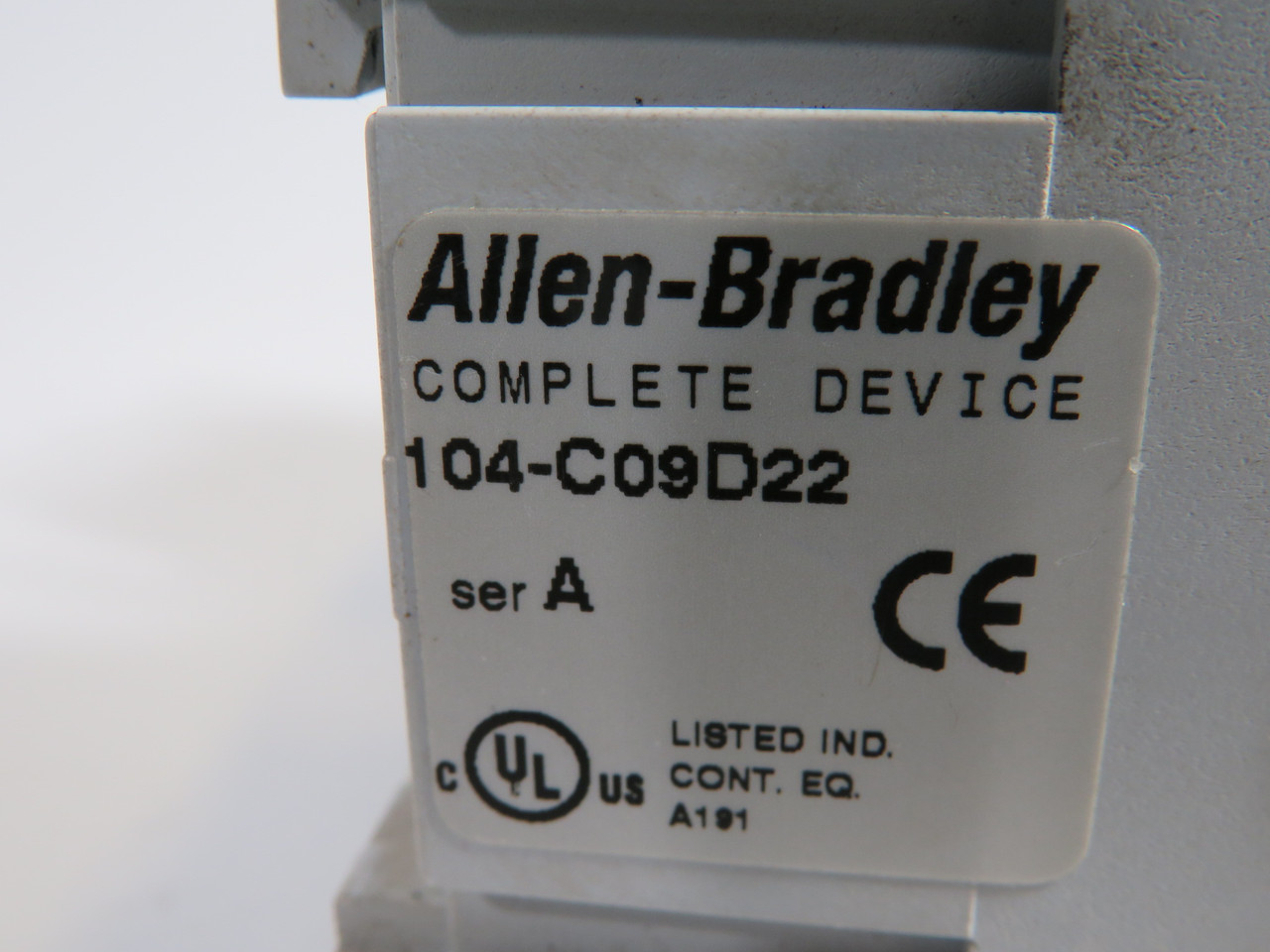 Allen-Bradley 104-C09D22 Reversing AC Contactor 110/120V MISSING BRACKET USED