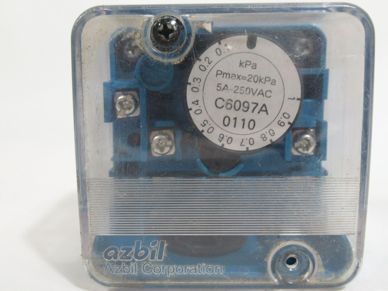 Azbil C6097A0110 Gas Pressure Switch 0.1-1kPa 5A@250VAC *Missing Screw* USED