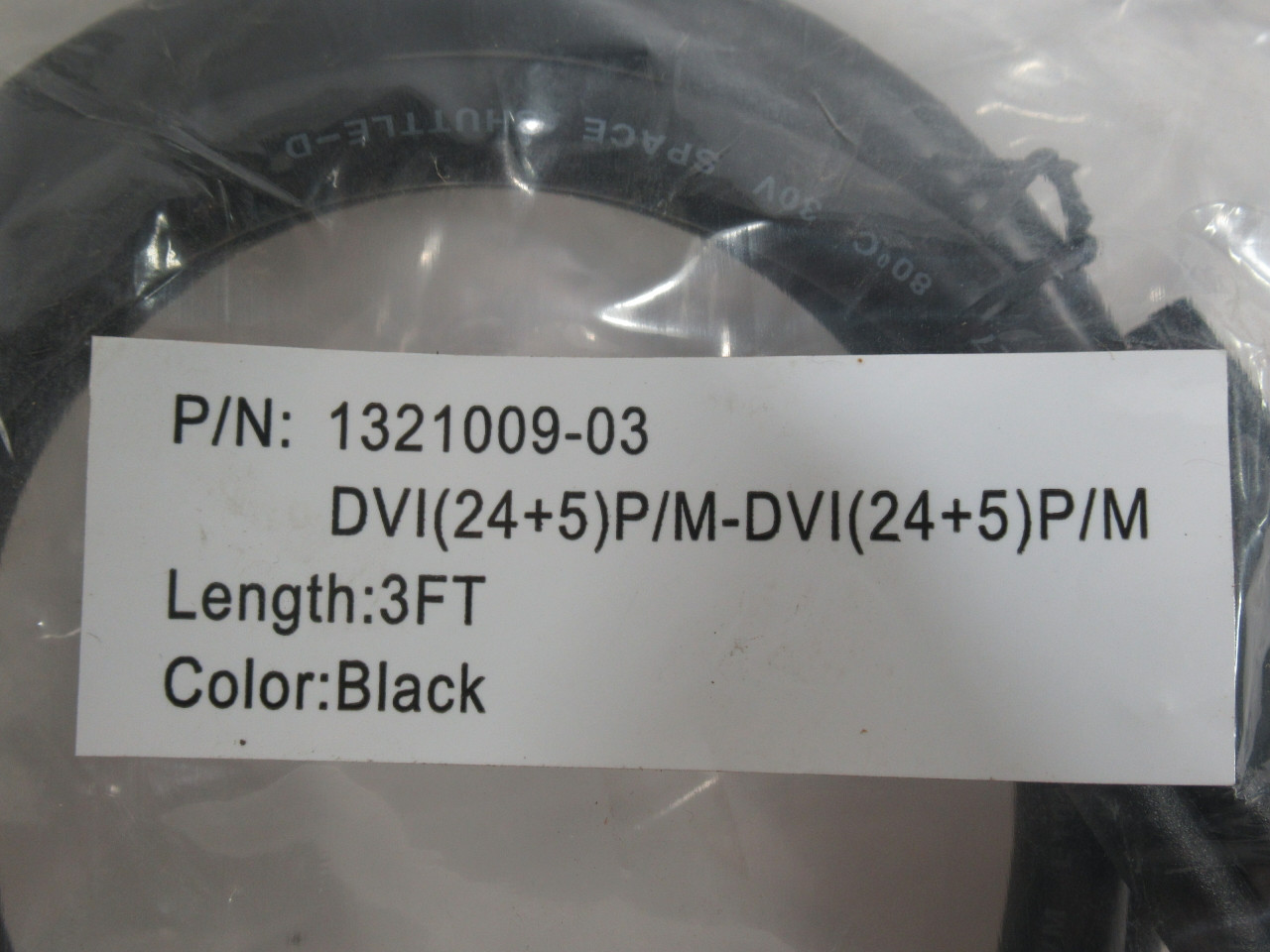 Qualtek 1321009-03 DVI(24+5)P/M-DVI(24+5)P/M Video Cable Assembly 3Ft NWB