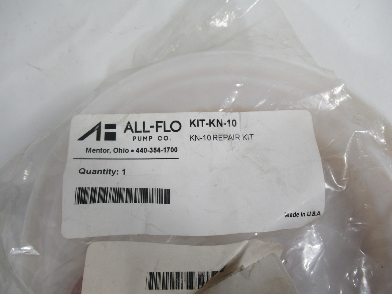 All-Flo KIT-KN-10 Diaphragm Pump Wet End Repair Kit *Damaged Bag*  NWB