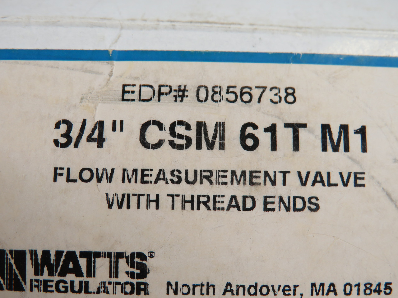 Watts 0856738 CSM-61T-M1 Flow Measurement Valve 3/4" Bronze SHELF WEAR ! NEW !