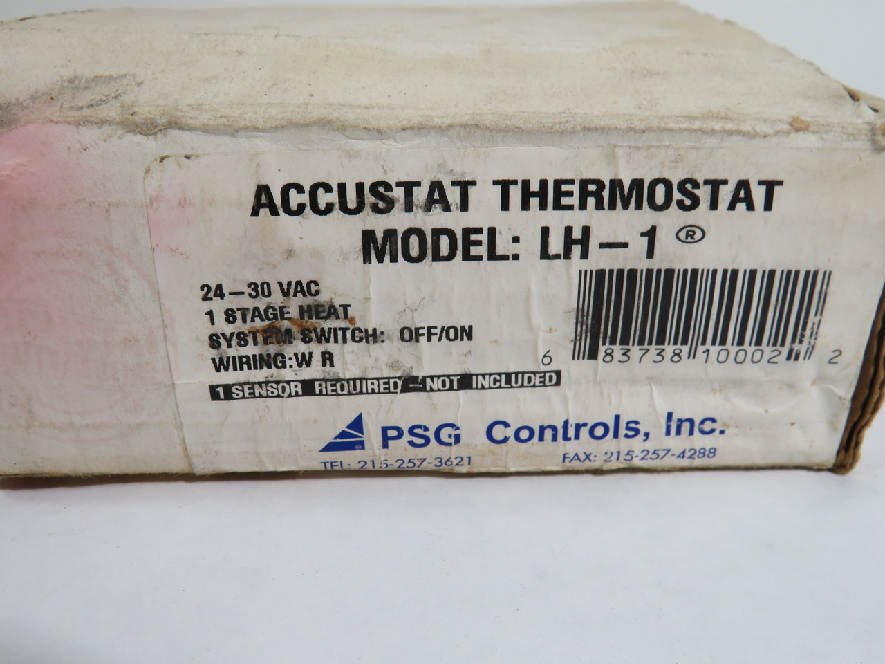 PSG Controls LH-1 Accustat Thermostat 24-30V 1-Stage On/Off SHELF WEAR ! NEW !