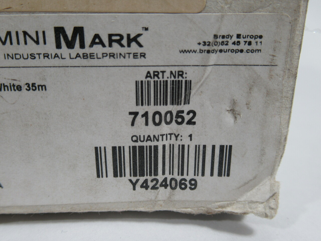 Brady 710052 Mini Mark Industrial Label Paper 100mmW Est. 30M Long *Cut* ! NEW !