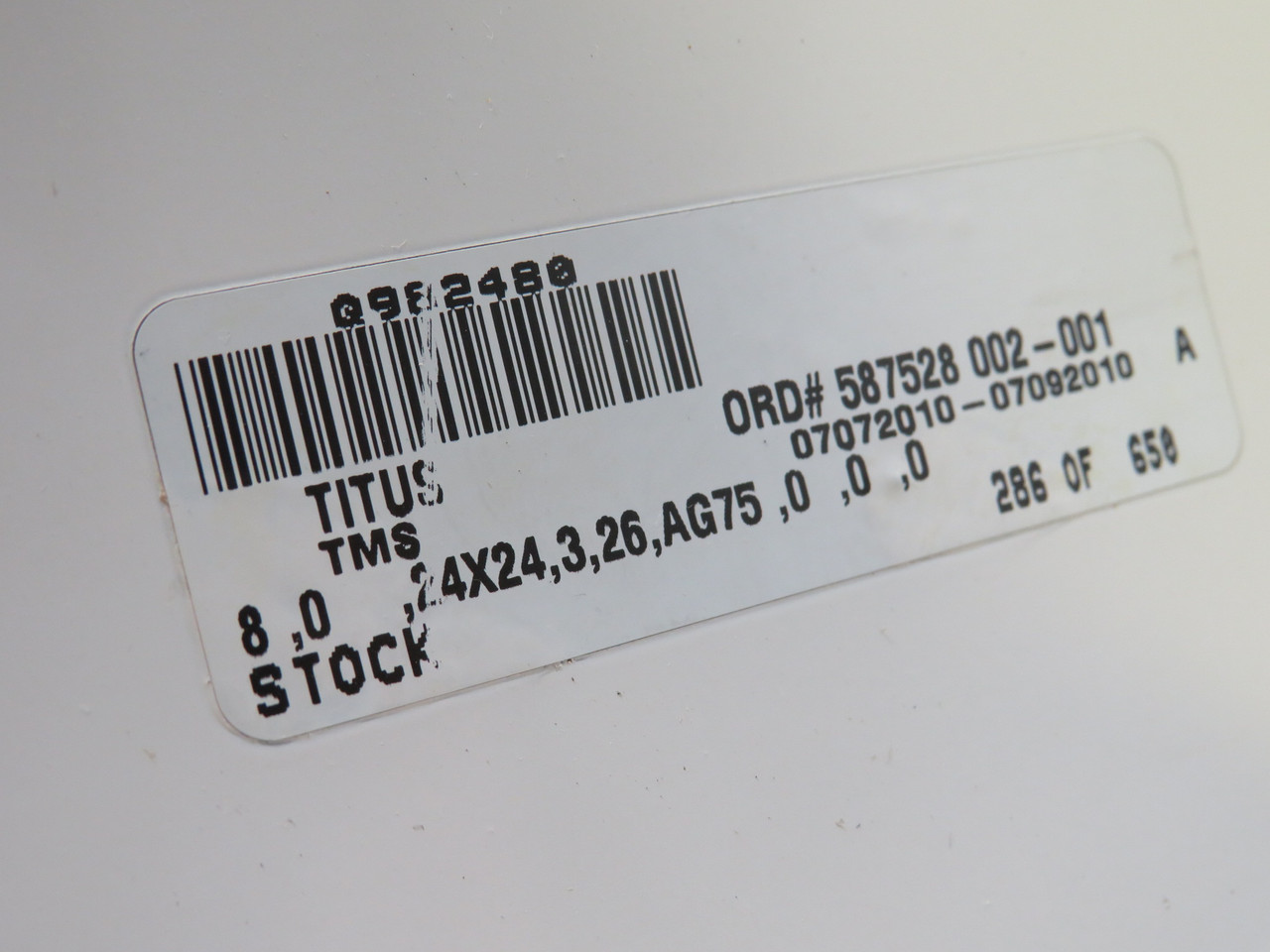 Titus TMS-3-8-24x24 Cone Diffuser 8" Duct 24x24" SHELF WEAR USED