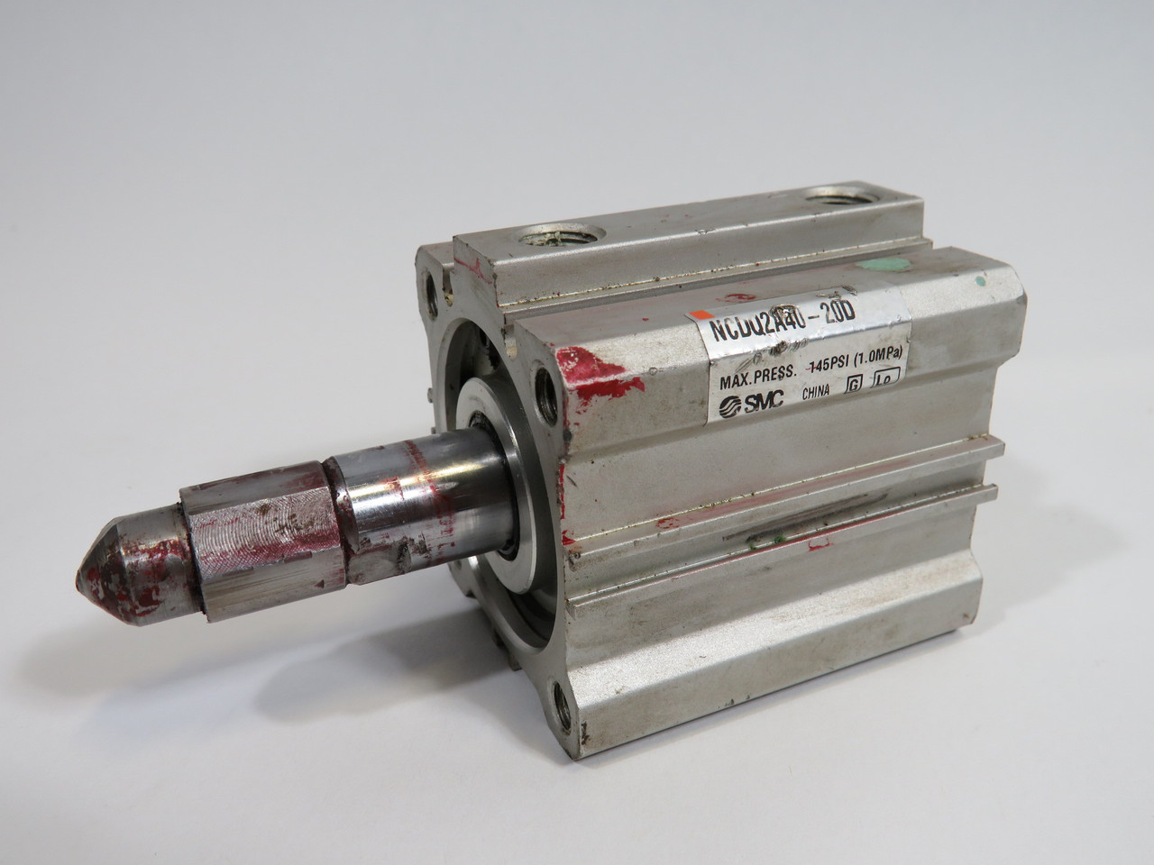SMC NCDQ2A40-20D Cylinder 40mm Bore 20mm Stroke 145psig MOD'D PISTON USED