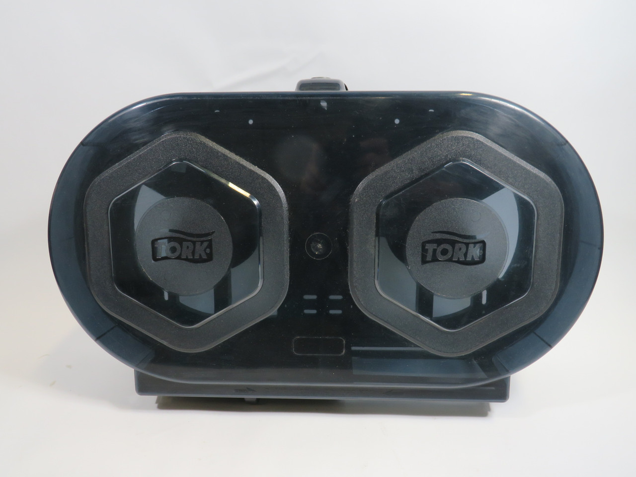 Tork 247549A Twin Jumbo Bath Tissue Roll Dispenser for 10" Rolls NO KEY USED