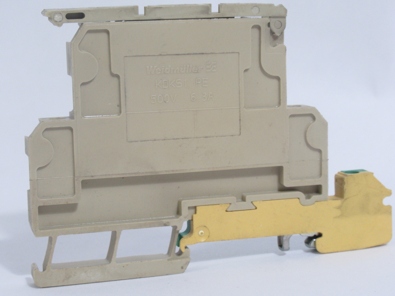 Weidmuller KDKS1-PE Old Style Beige Terminal Block 500V 6.3A USED