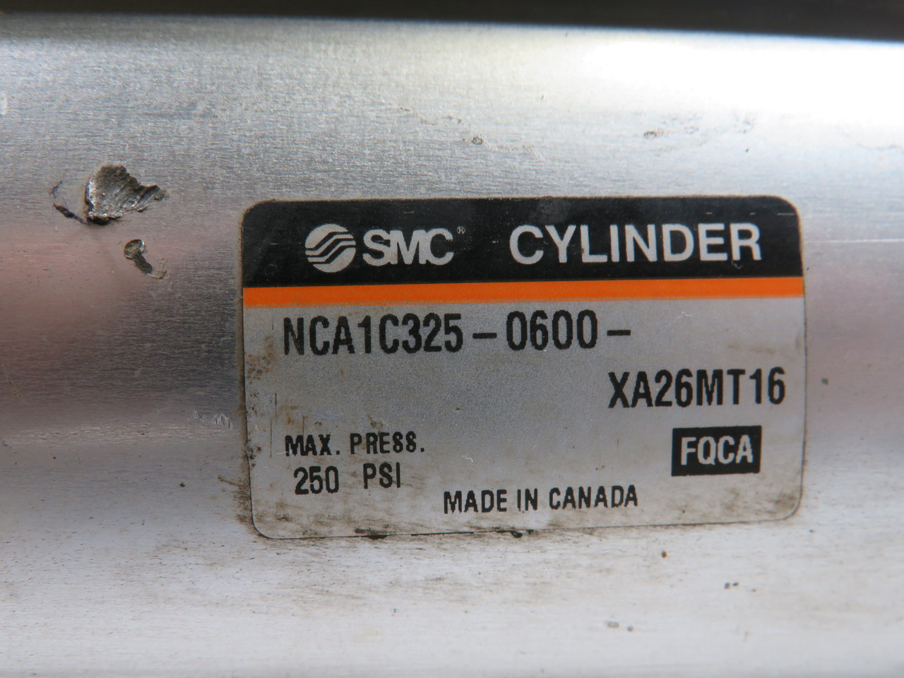 SMC NCA1C325-0600-XA26MT16 Air Cylinder 3.25" B 6" S COSMETIC DMG USED