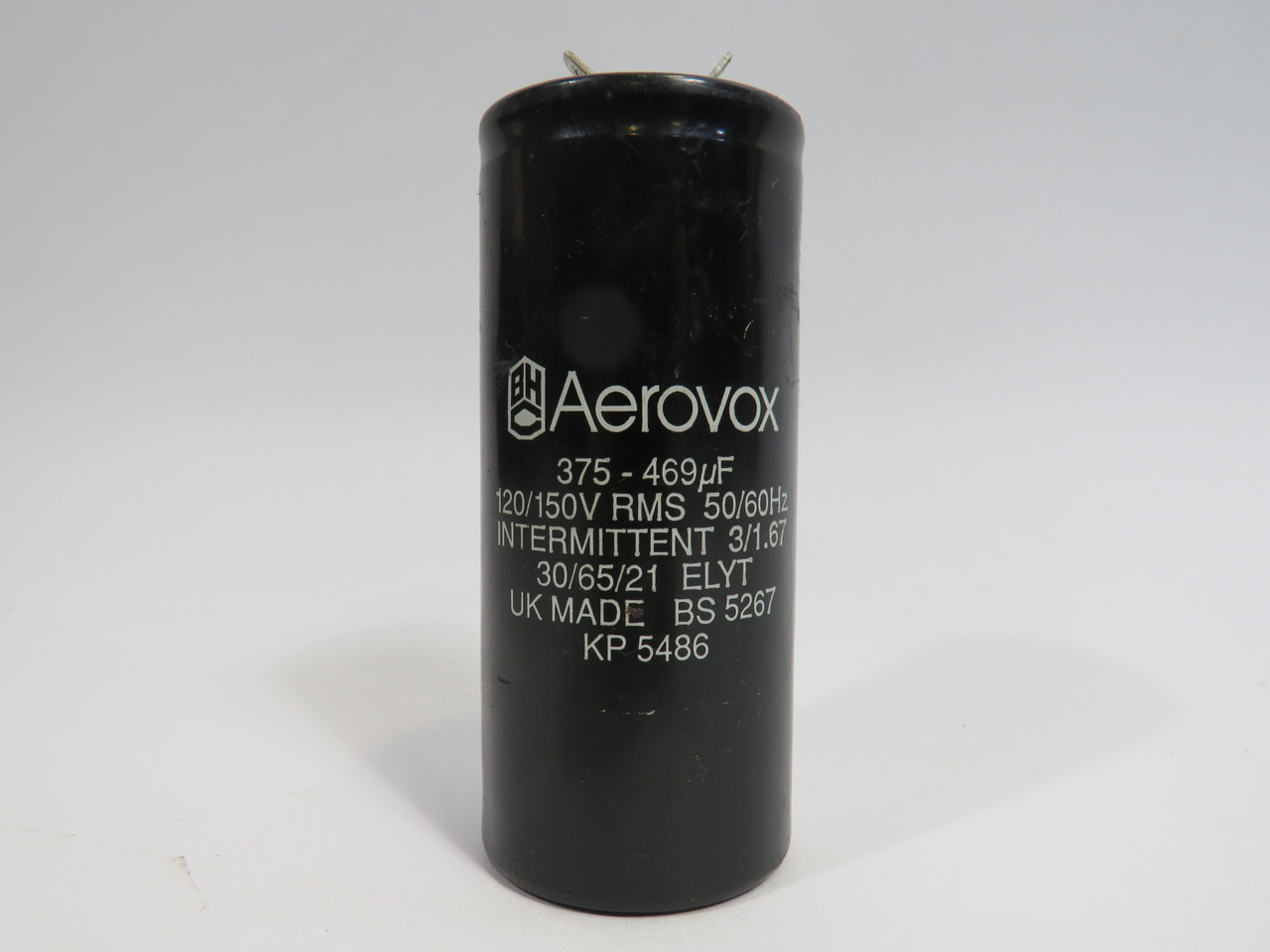 Aerovox Capacitor 375-469uF 120/150V 50/60Hz COSMETIC DAMAGE USED