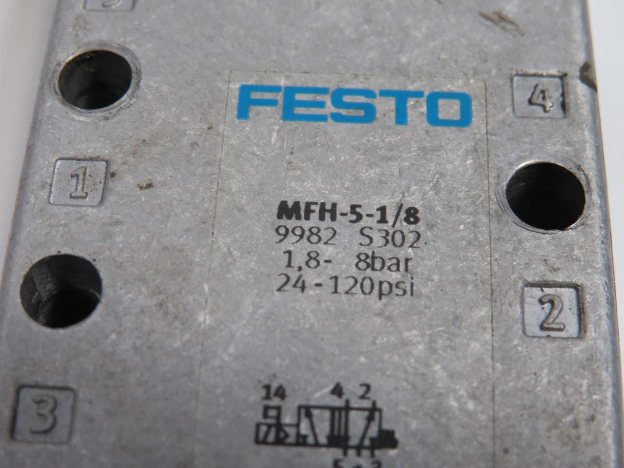 Festo MFH-5-1/8 9982 Solenoid Valve 24VDC 42VAC@50/60Hz Cut Wires USED