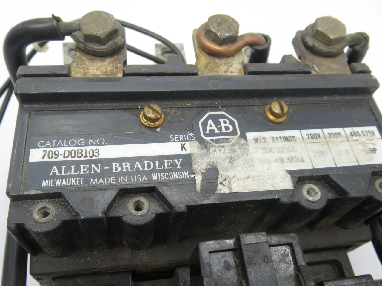 Allen-Bradley 709-DOB103 Motor Starter Series K Size 3 120V 60HZ USED