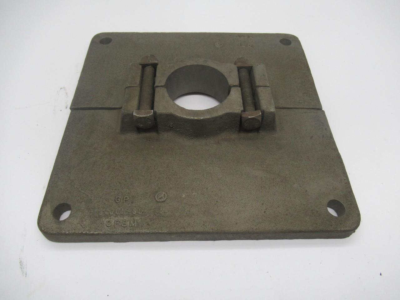 Generic CF8M Stainless Steel Mounting Plate 11"x11" Frame 2-1/2" Bore USED