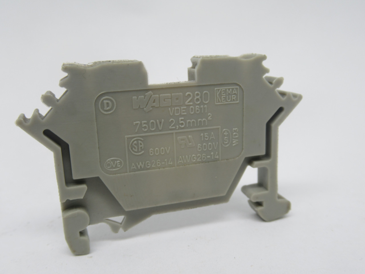 Wago 280-601 Grey Terminal Block 750V 2.5mm2 Lot Of 20 USED