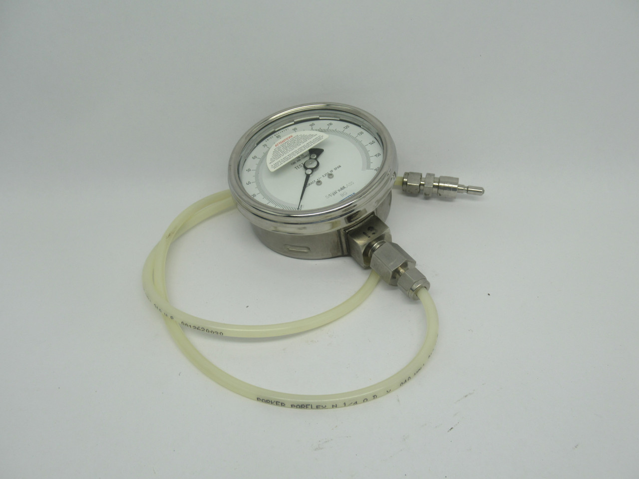 Wika 332.54 Bourdon Tube Pressure Gauge 4"OD 0-160psi +/- 0.25% C/W Pn. Hose NOP