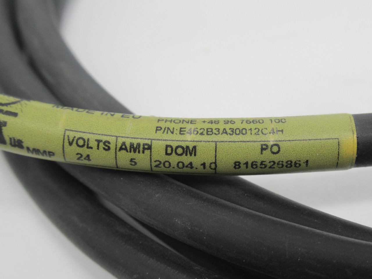 Molex E452B3A30012C4H Valve Connector Assy 24V 5A 3m Cable SHEATH CUT NOP