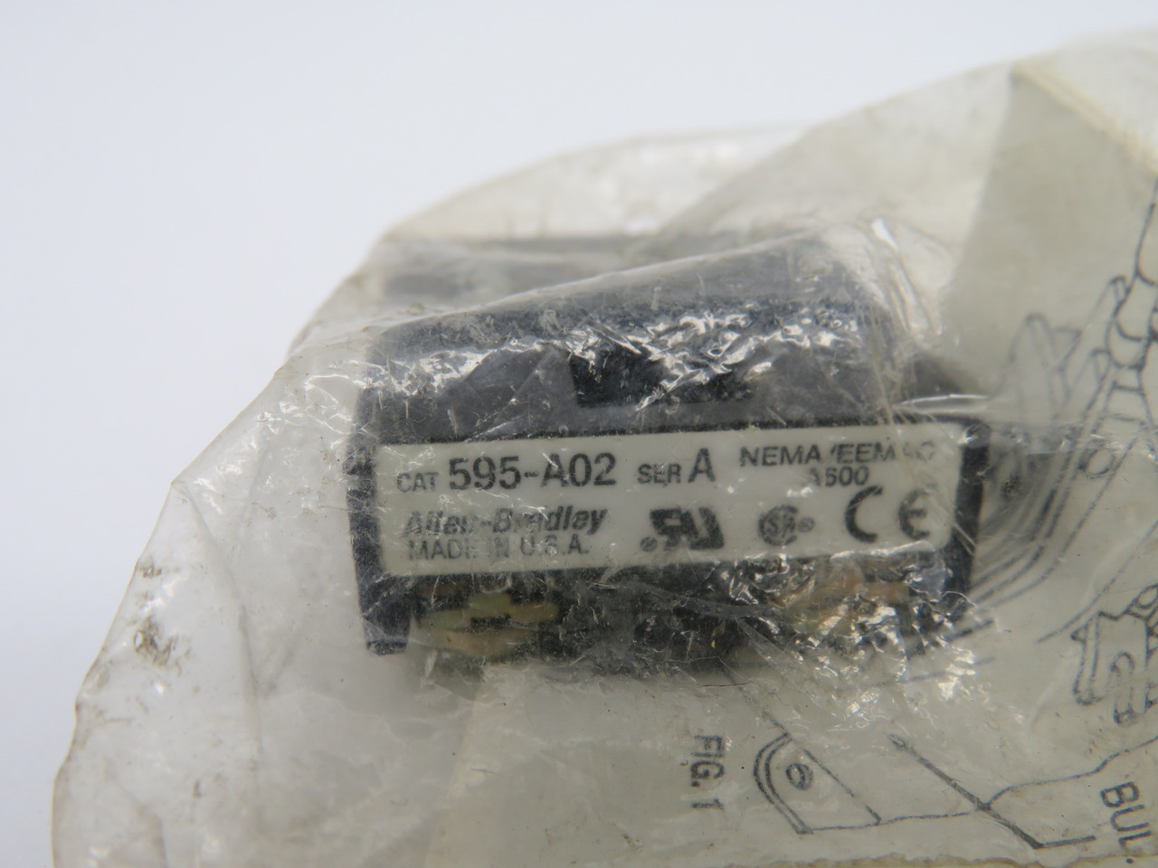 Allen-Bradley 595-A02 Ser. A Auxiliary Contact Block 1NO 600V 10A *Open Bag* NWB