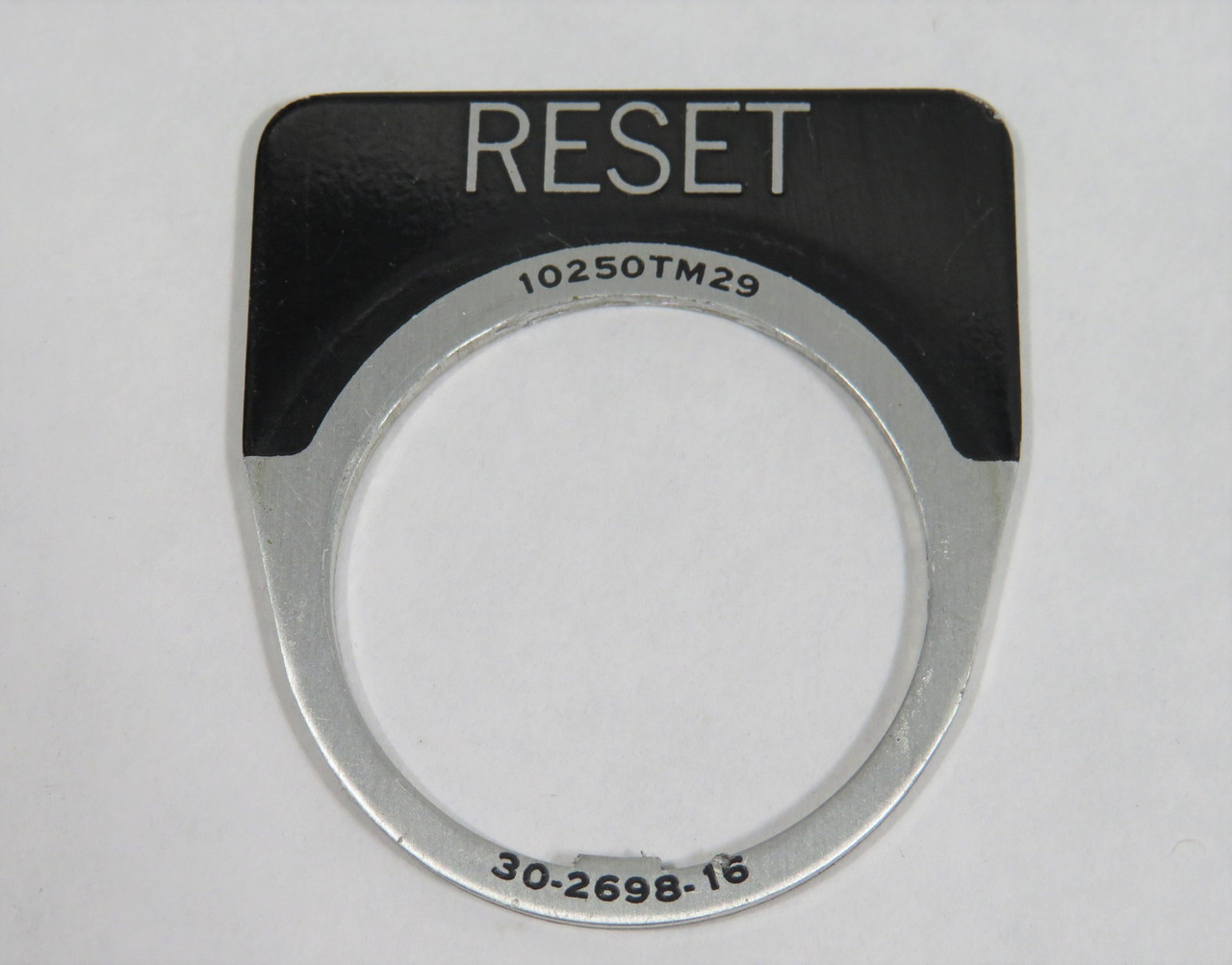 Cutler-Hammer 10250TM29 Push Button Legend Plate RESET 30-2698-16 USED