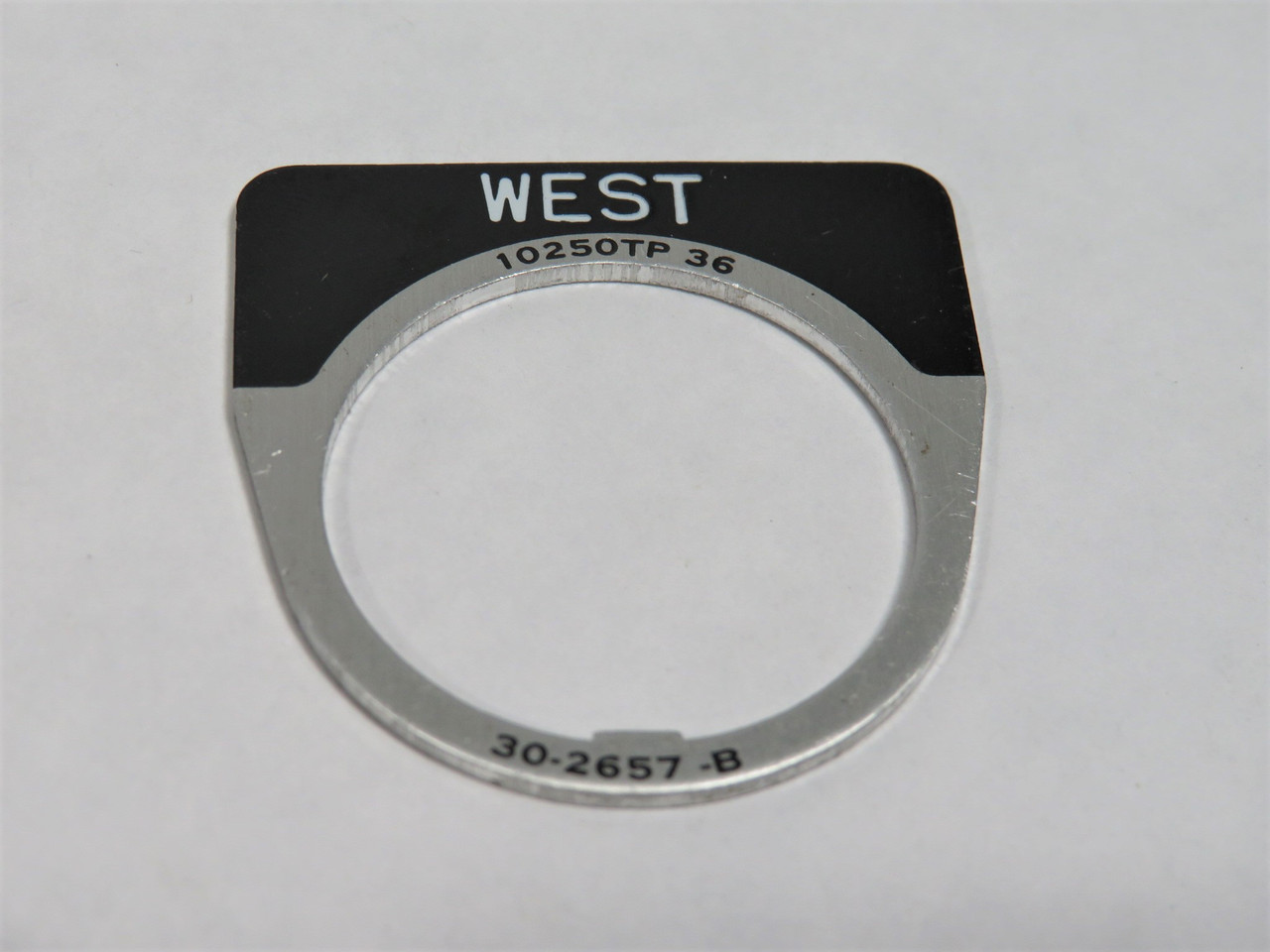 Cutler-Hammer 10250TP36STAMP Push Button Legend Plate WEST 30-2657-B USED