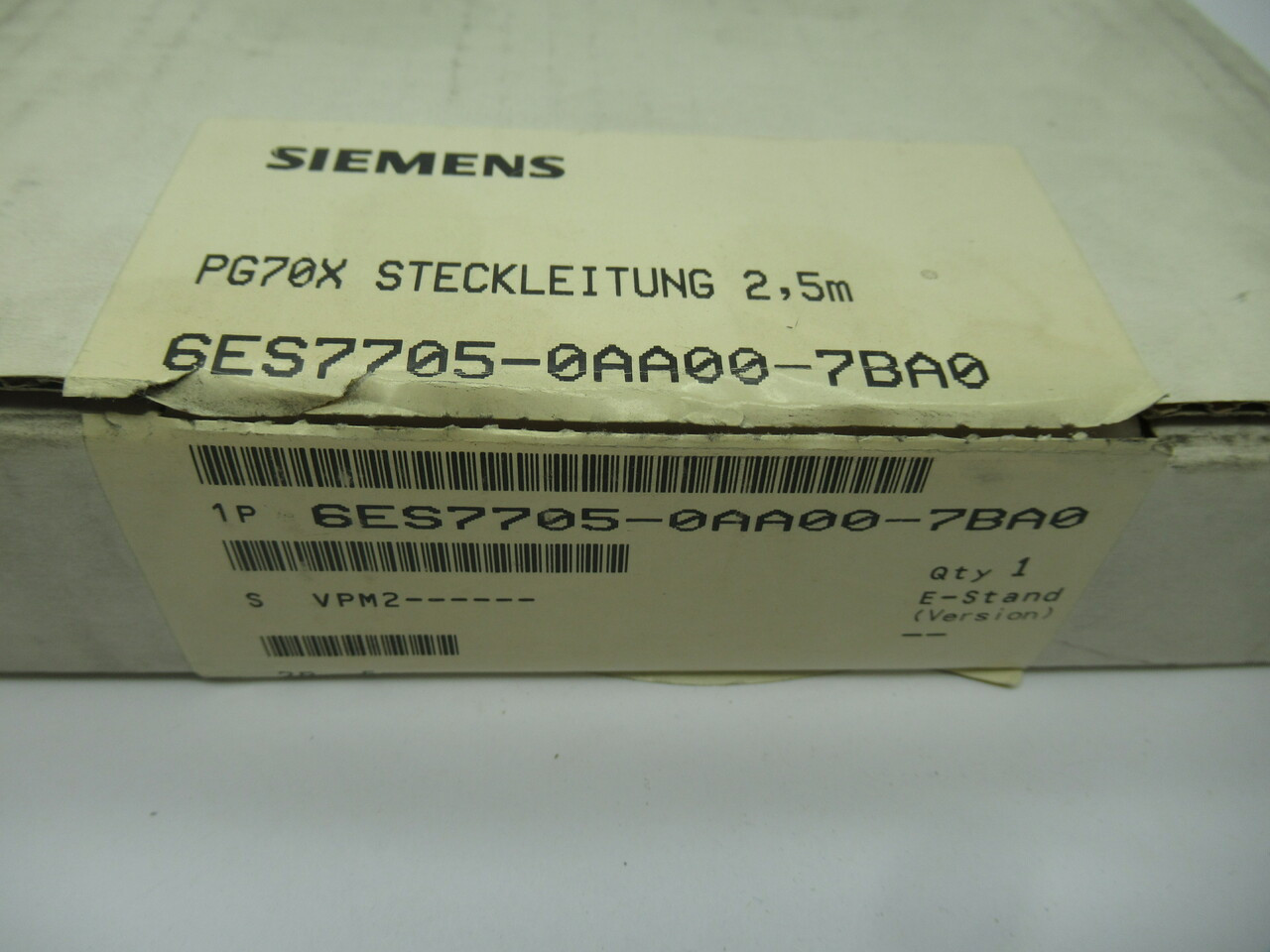 Siemens 6ES7705-0AA00-7BA0 Cable  PG70X 2.5m HMI *Opened Box* NEW