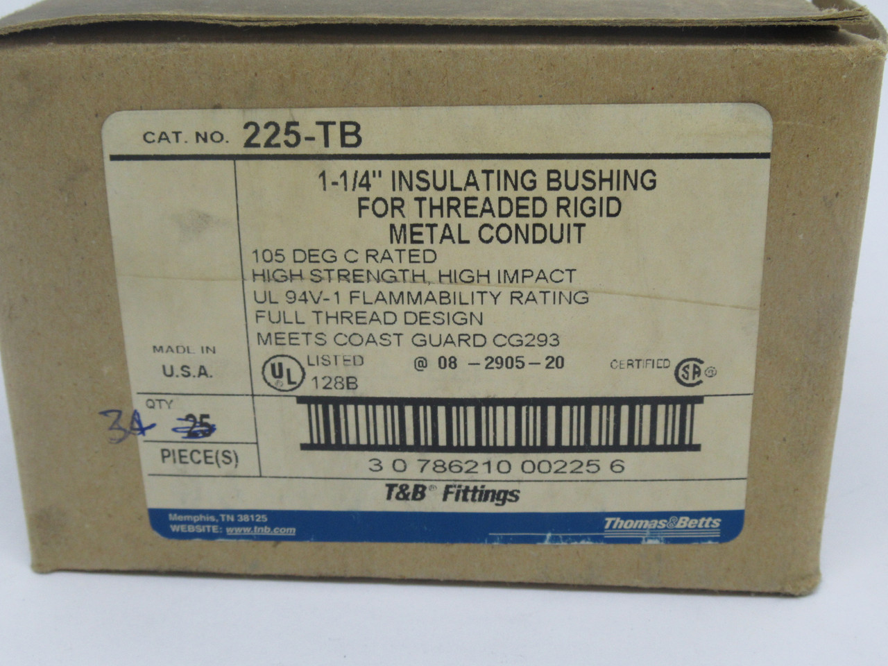 Thomas & Betts 225-TB Insulating Bushing For Rigid Conduit 1-1/4" Lot of 25 NEW