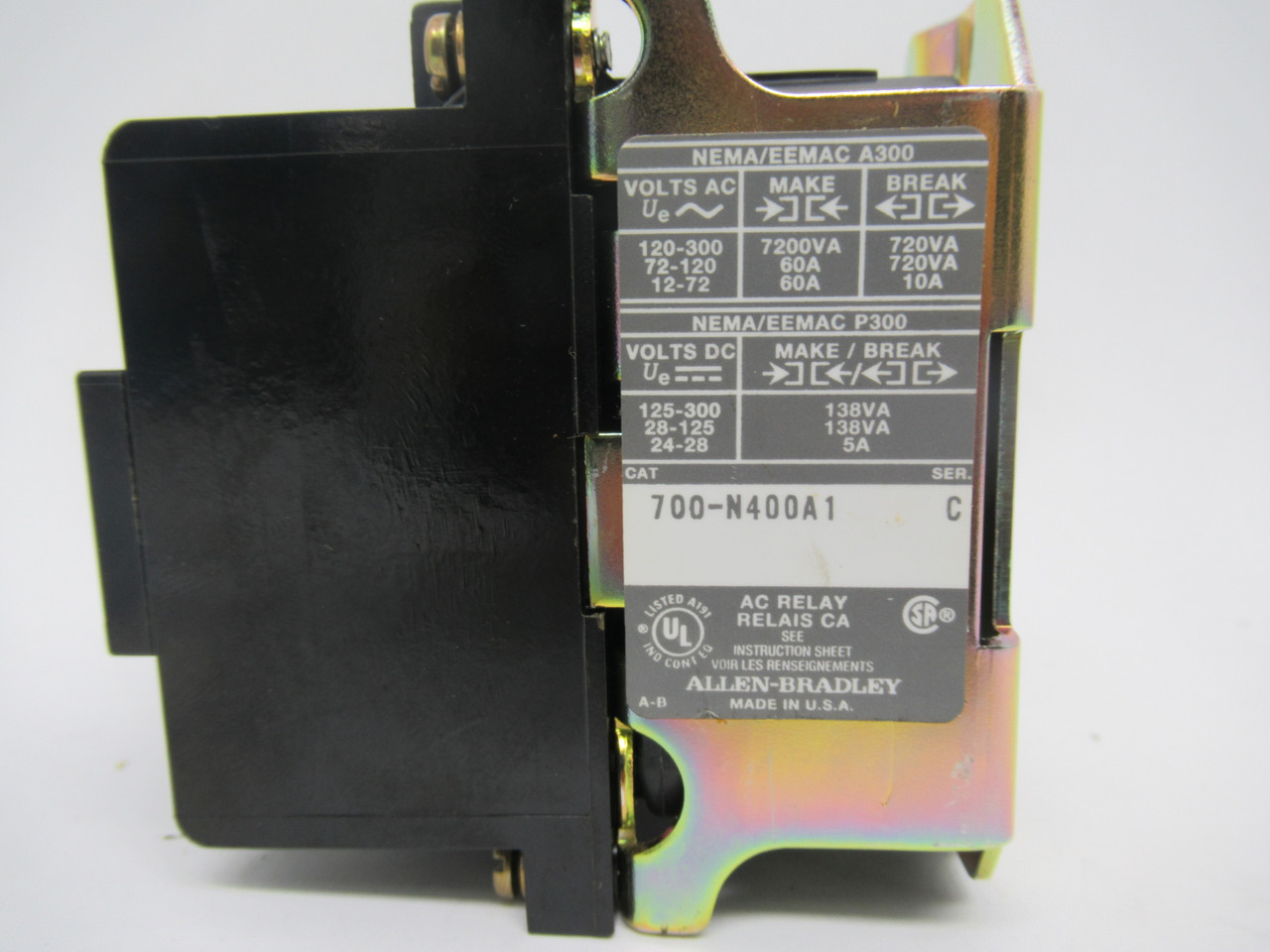 Allen-Bradley 700-N400A1 AC Relay Series C 110/120V 50/60Hz NOP