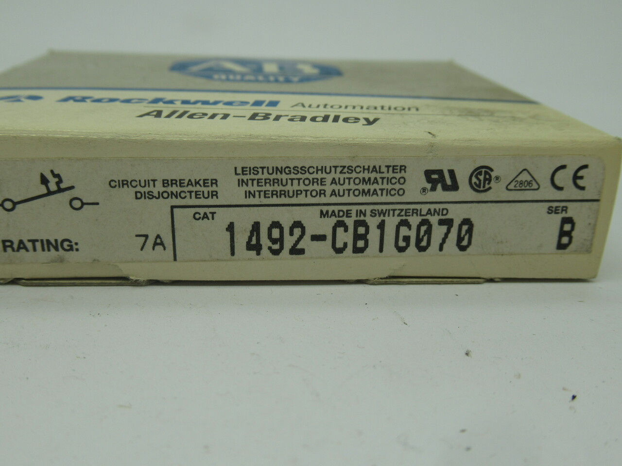 Allen-Bradley 1492-CB1G070 Circuit Breaker Series B 7Amp 1 Pole NEW