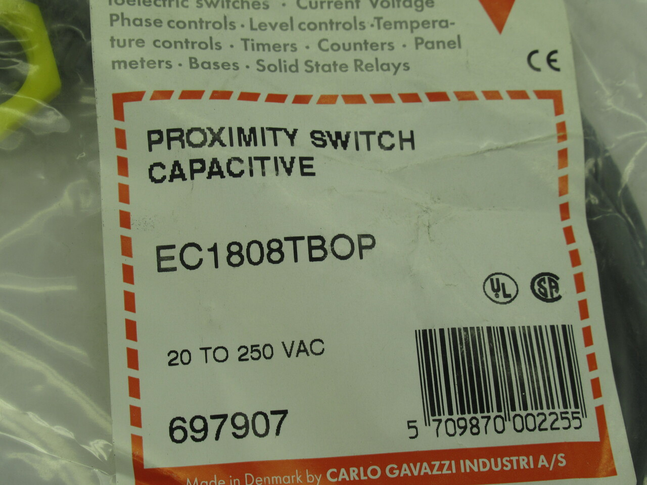 Carlo Gavazzi EC1808TBOP Proximity Switch 10-20mA 20-250VAC NWB