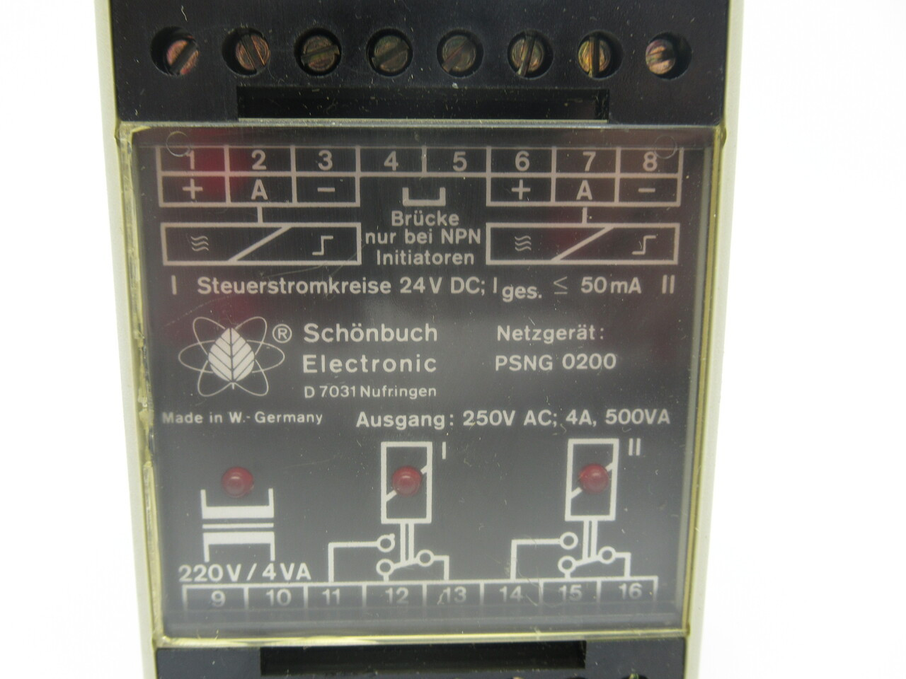 Schonbuch PSNG0200 Safety Relay 24V DC 50mA 220V/4VA NOP