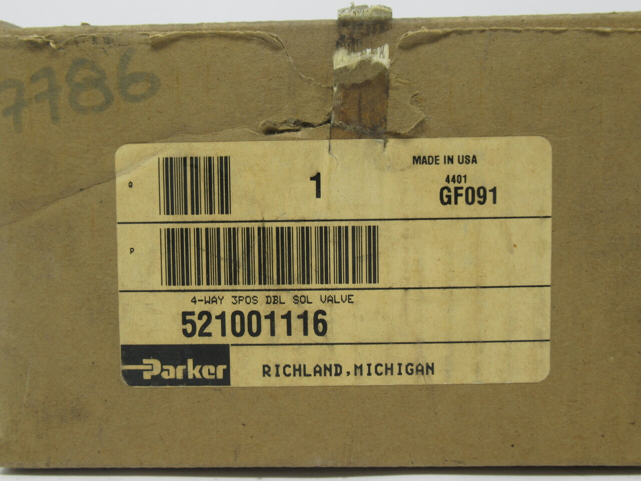 Parker 521001116 Double Solenoid Valve 4Way 3-Pos 220/240V 50/60Hz 150psi NEW
