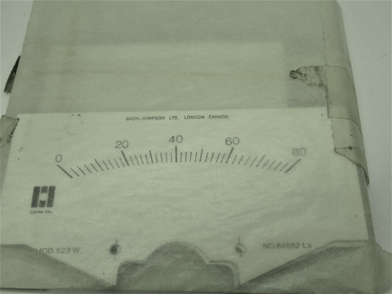 Corma Inc 523W-64552Lx Replacement Panel Meter Plate 0-80 Lot of 44 NWB