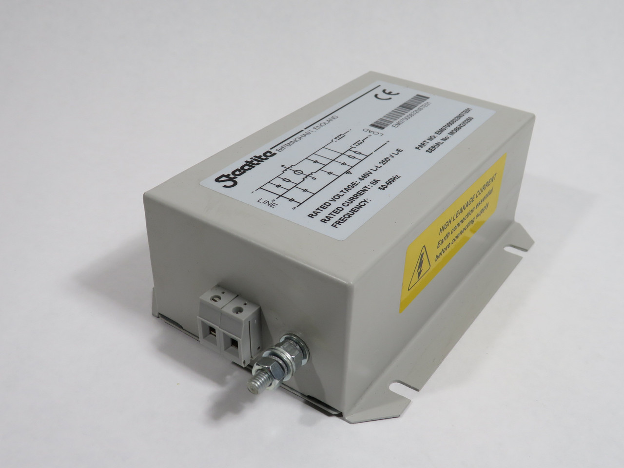 Steatite EM07000832NSTE01 Power Filter 400V L-L 250V L-E 8A 50-60Hz USED