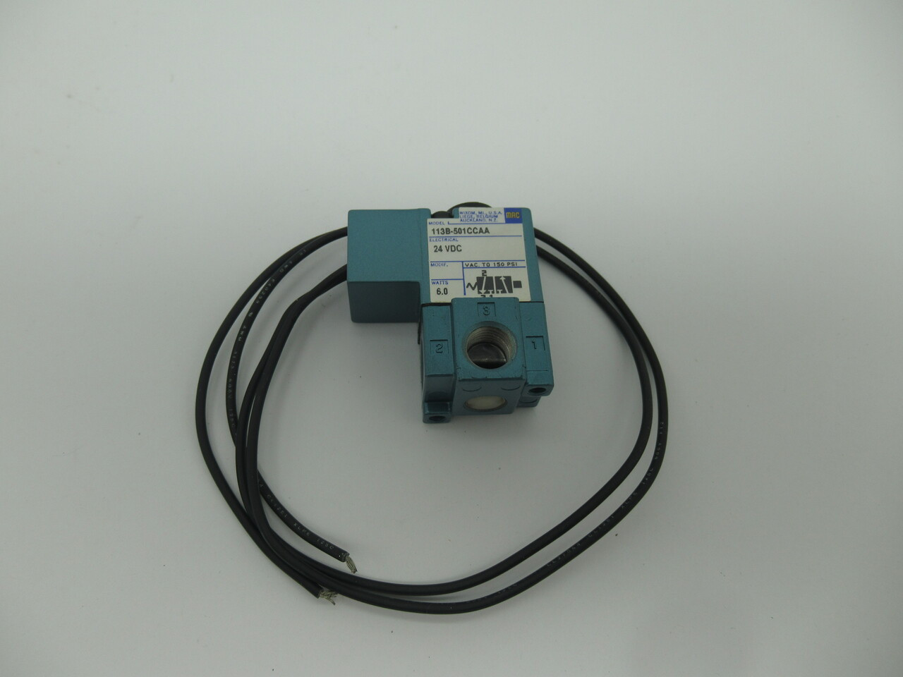 Mac 113B-501CCAA Solenoid Valve 6.0W 24VDC 150 psi NOP